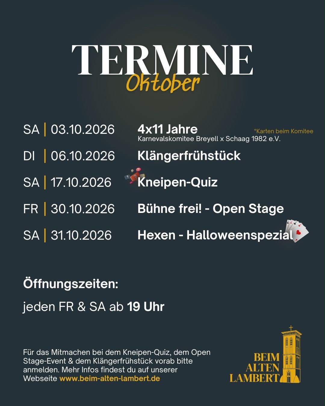 Termine Oktober 2026